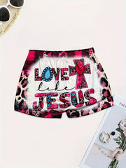 Leopard Print Skinny Shorts for Women