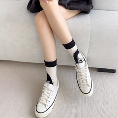 2 Pairs Cartoon Print Socks Comfy & Crew Socks Women's Stockings & Hosiery