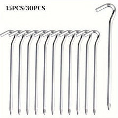 Aluminum Alloy Tent Ground Nails Wind Rope Fixed Stakes - 15pcs/30pcs