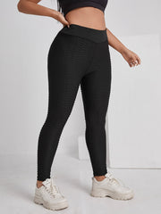 Solid Textured High Rise Leggings