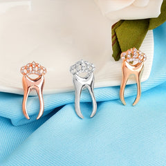 Rhinestone Tooth Pin Brooch Jewelry for Clothes Bags Jackets Hat