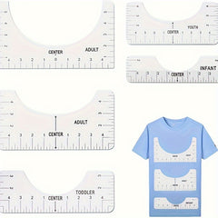 5pcs T-shirt Alignment Guide Tool Transparent Circular Ruler Centered Soft
