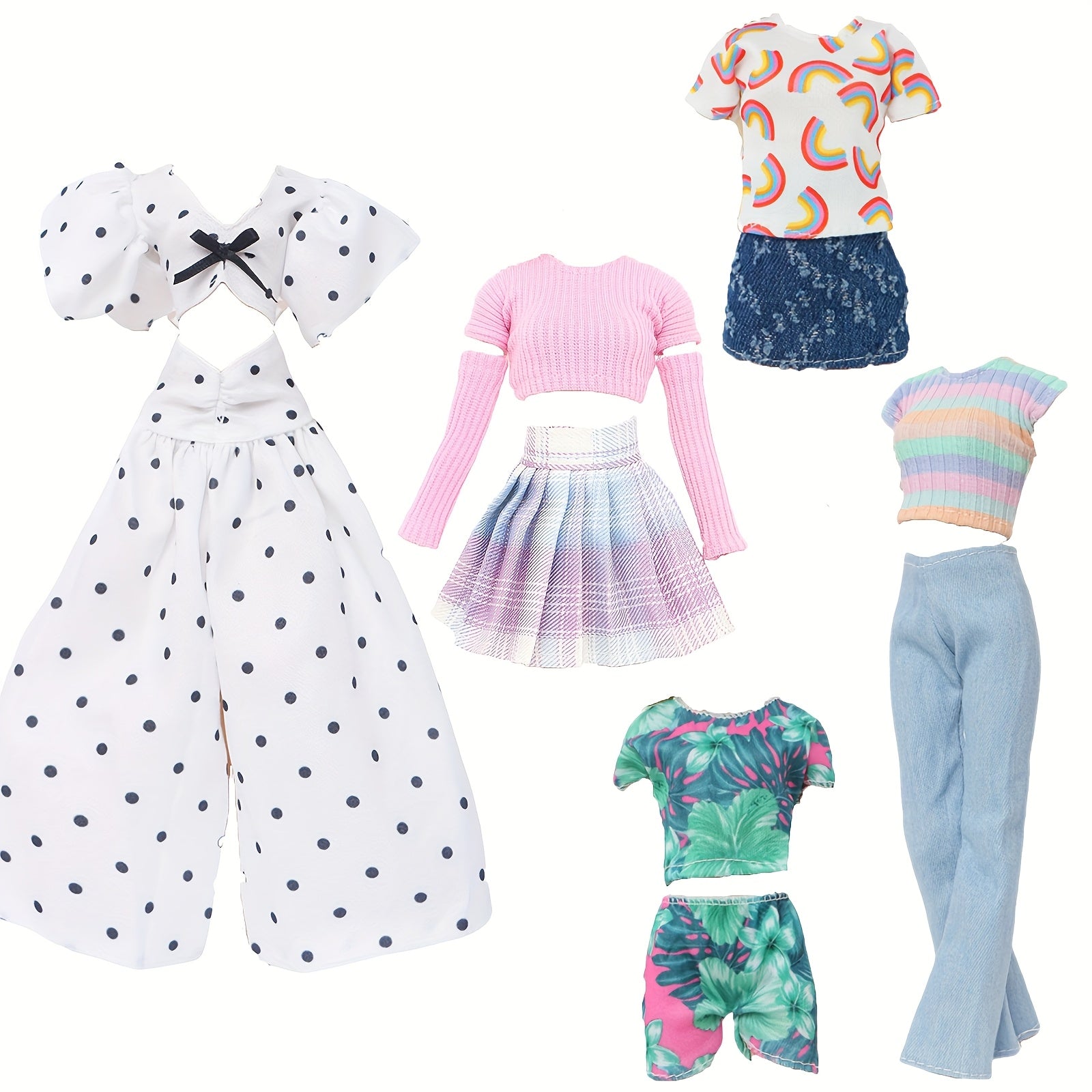 5-Piece Doll Clothes and Accessories Set for 11-8 Inch Girl Doll