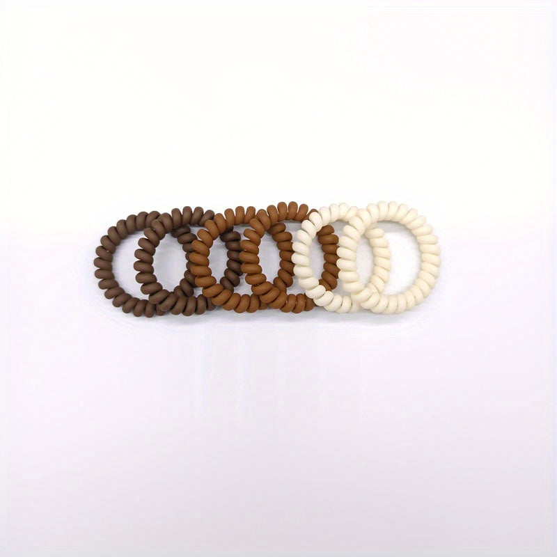 6pcs Telephone Wire Hair Ties Ponytail Holders Scrunchies Hair Accessories