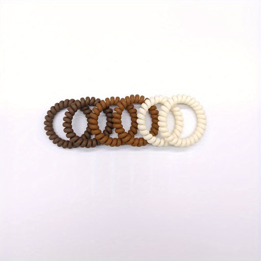 6pcs Telephone Wire Hair Ties Ponytail Holders Scrunchies Hair Accessories