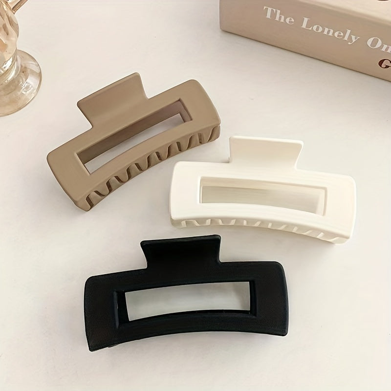 3pcs Square Matte Hair Claw Clip Non Slip Accessories