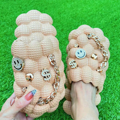 Men's Slip On Platform Bubble Slides Indoor House Slippers