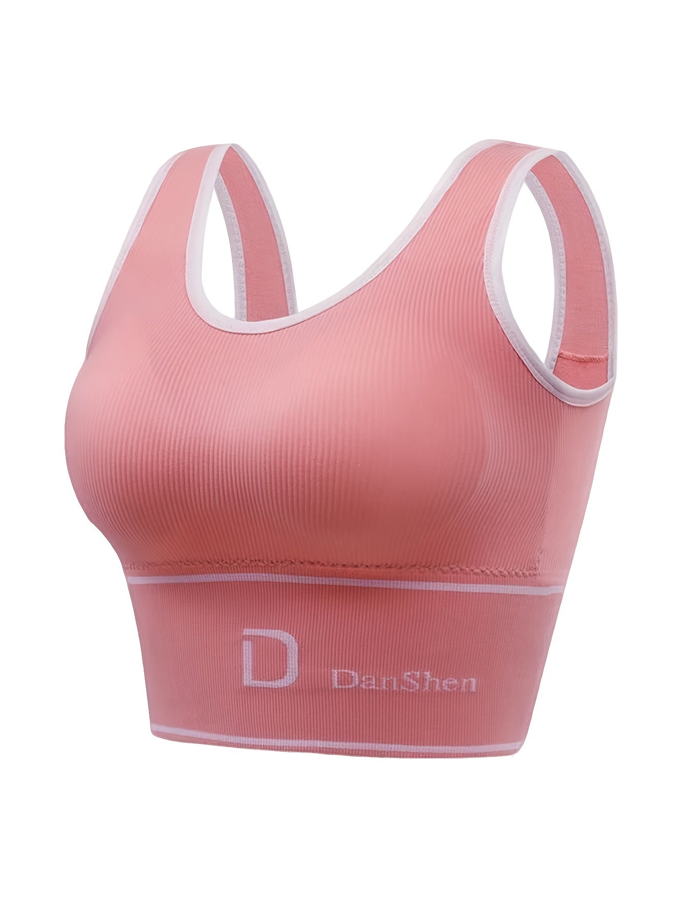 4pcs Letter Print Sports Bras Shockproof Push Up Bra Women's Lingerie