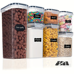 7pcs Airtight Food Storage Containers Plastic Canisters With Labels