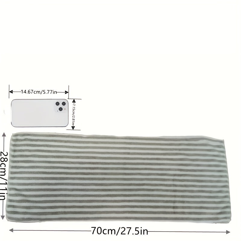 Coral Fleece Striped Towel Absorbent Hair Towel