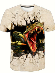 Kid's Dinosaur Graphic T-shirt 3D Print Short Sleeve Tee for Summer