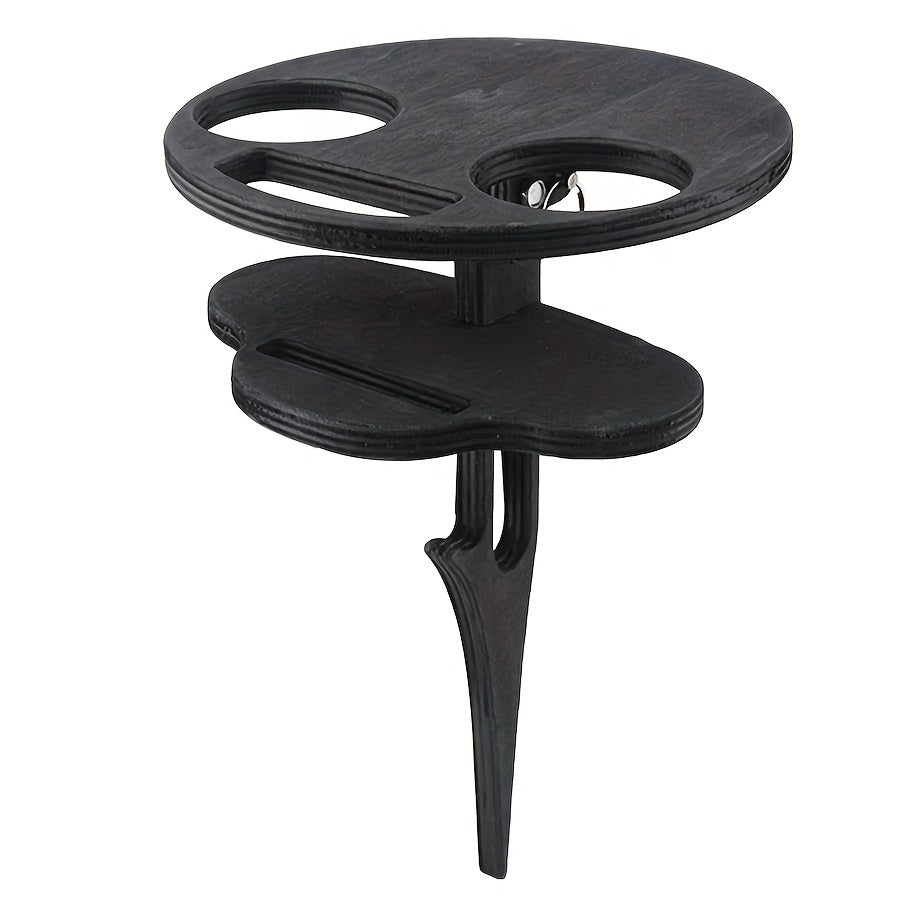 Portable Wine Table w/ Bottle Holders for Sand & Grass