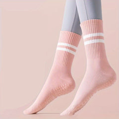 Breathable Cotton Fitness Mid-calf Socks for Dancing Pilates