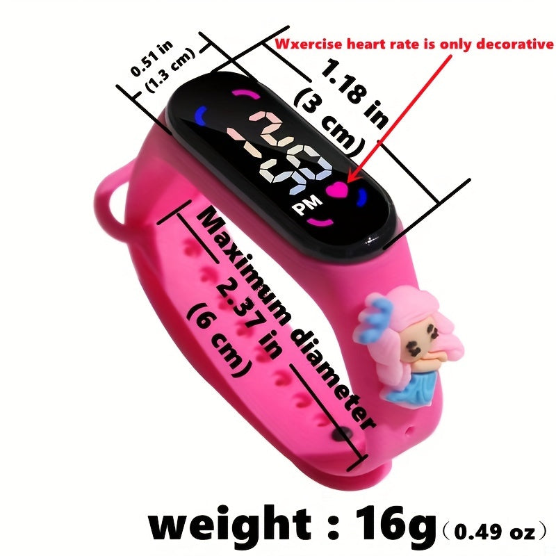 LED Cartoon Princess Charm Waterproof Watch for Kids