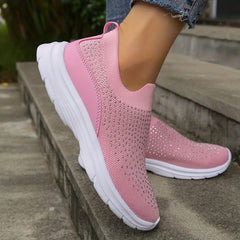 Women's Rhinestone Tennis Sports Shoes Lightweight Breathable Non slip