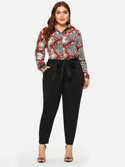 High Rise Skinny Pants Workwear With Belt