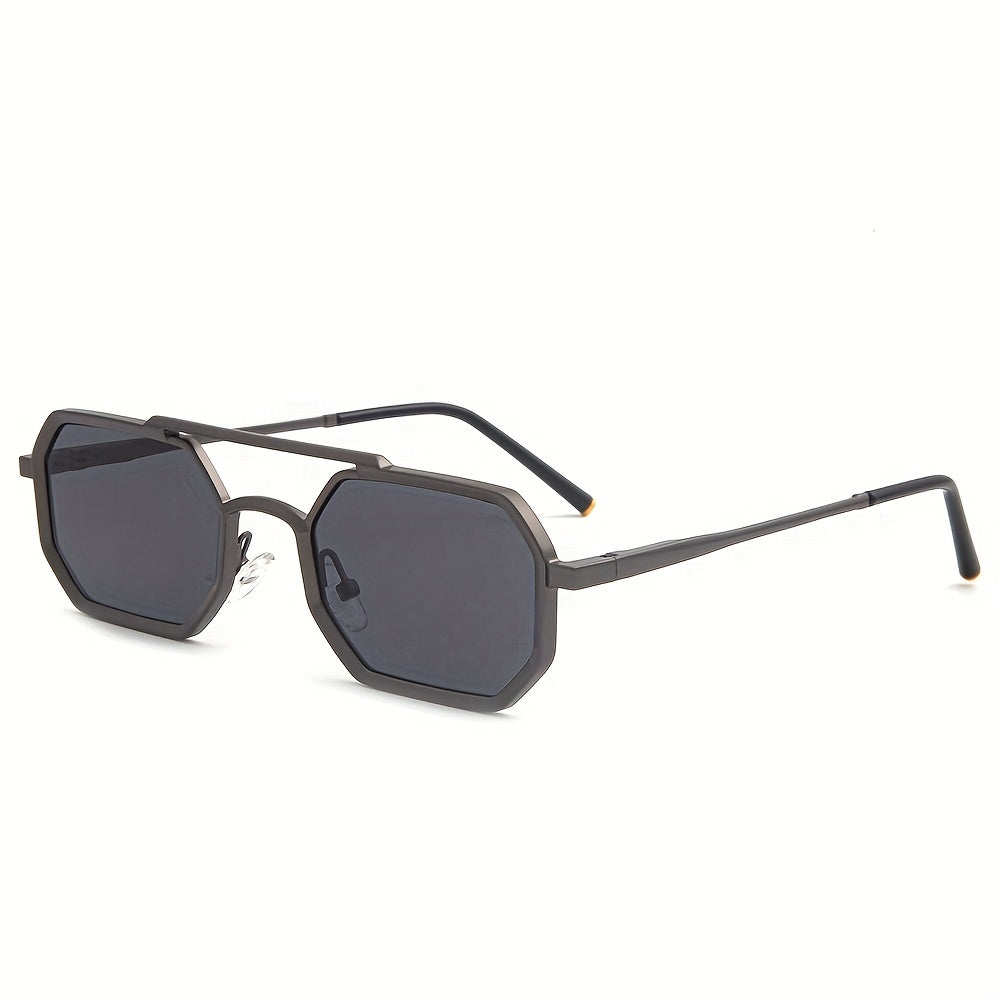 Hip Hop Retro Sunglasses Double Beam Square Zinc Alloy Frame