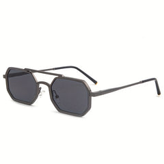Hip Hop Retro Sunglasses Double Beam Square Zinc Alloy Frame