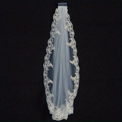 Lace Edge Bridal Veil With Comb Wedding Hair Accessories