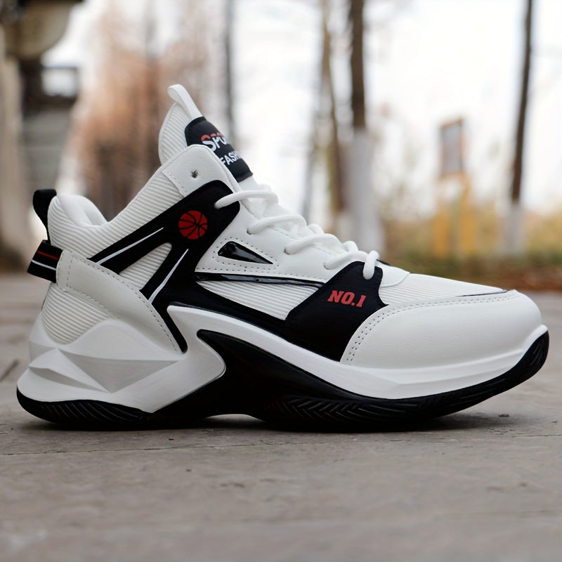 Men's Colour Block High Top Basketball Shoes