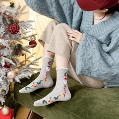 5 Pairs Christmas Print Socks Women's Stockings