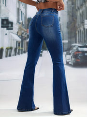 High Waist Flared Jeans Bell Bottom Denim Pants Women's Clothing