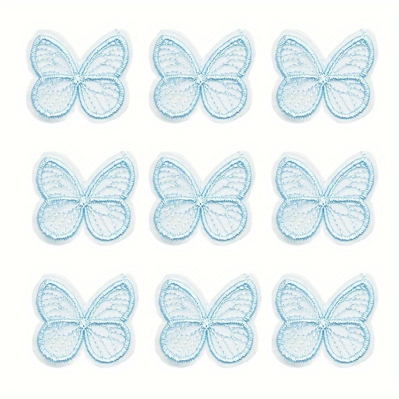 9pcs Butterfly Appliques for Headwear Hairpin Crafts Decor Patches