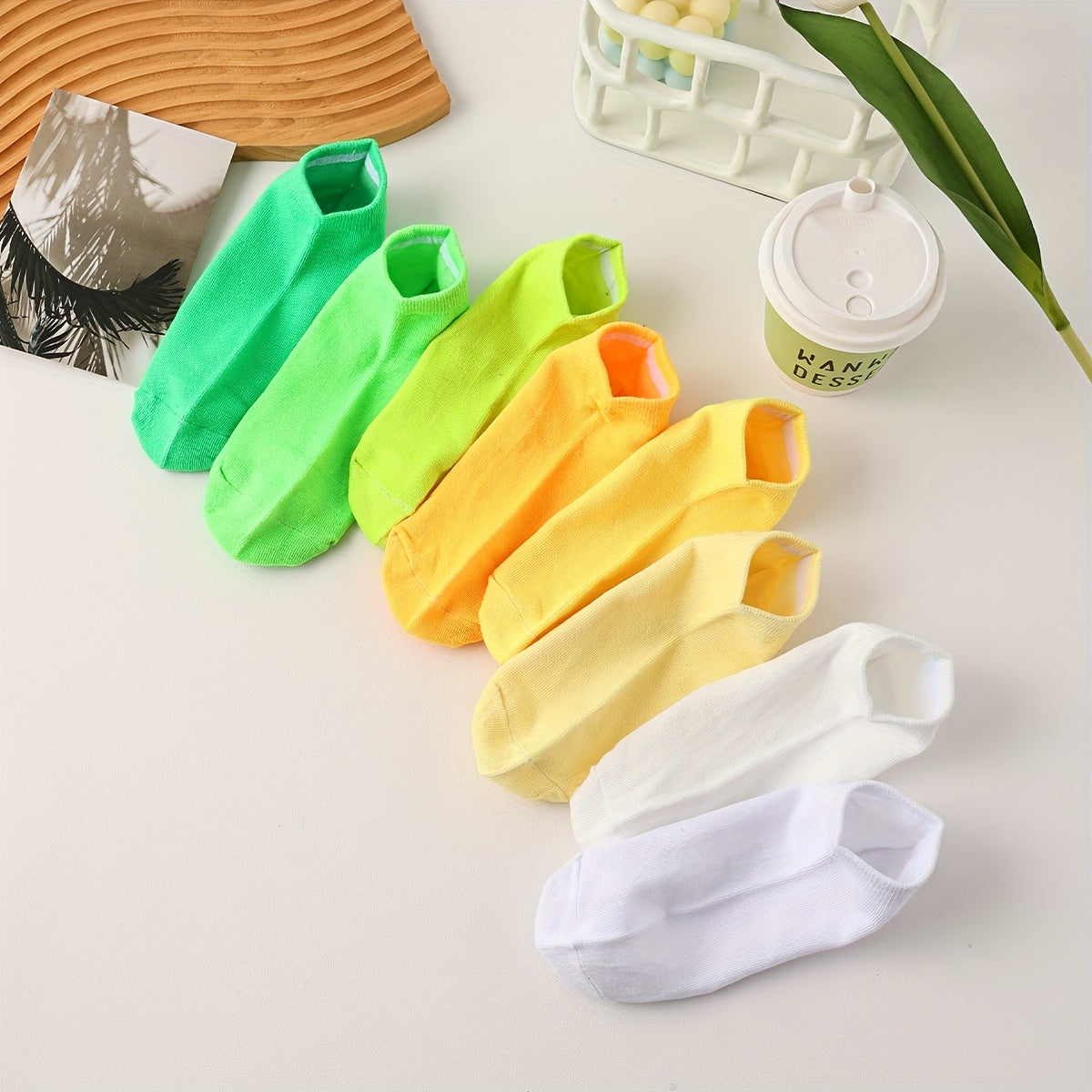 8 Pairs Crew Ankle Socks Breathable All Match Women's Stockings