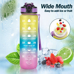 Sports Water Bottle Portable Leak-proof Plastic Water Cup with Straw