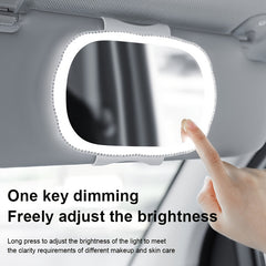 Car Visor Makeup Mirror USB Rechargeable Touch Light