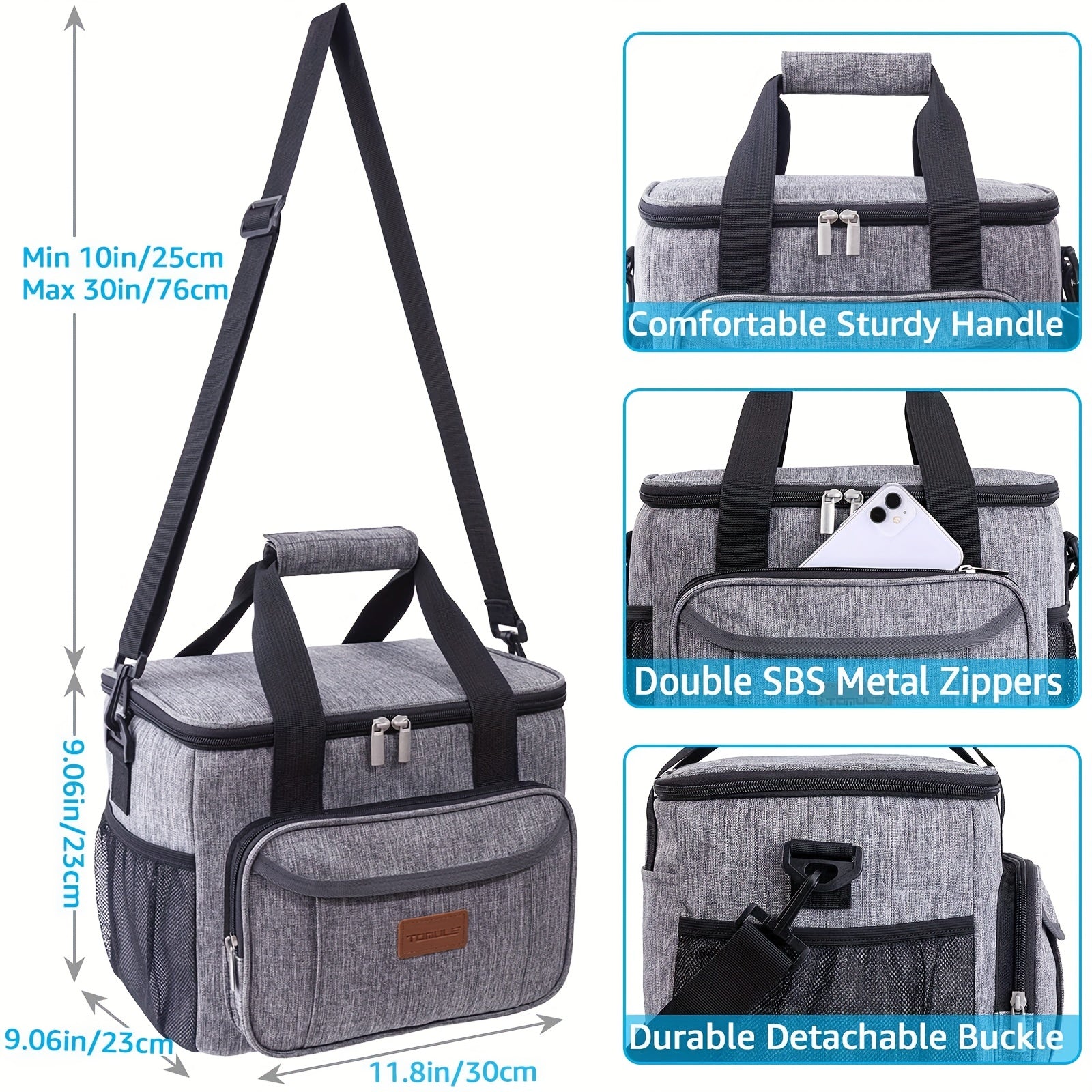 15L Insulated Nylon Bag for Camping and Picnics