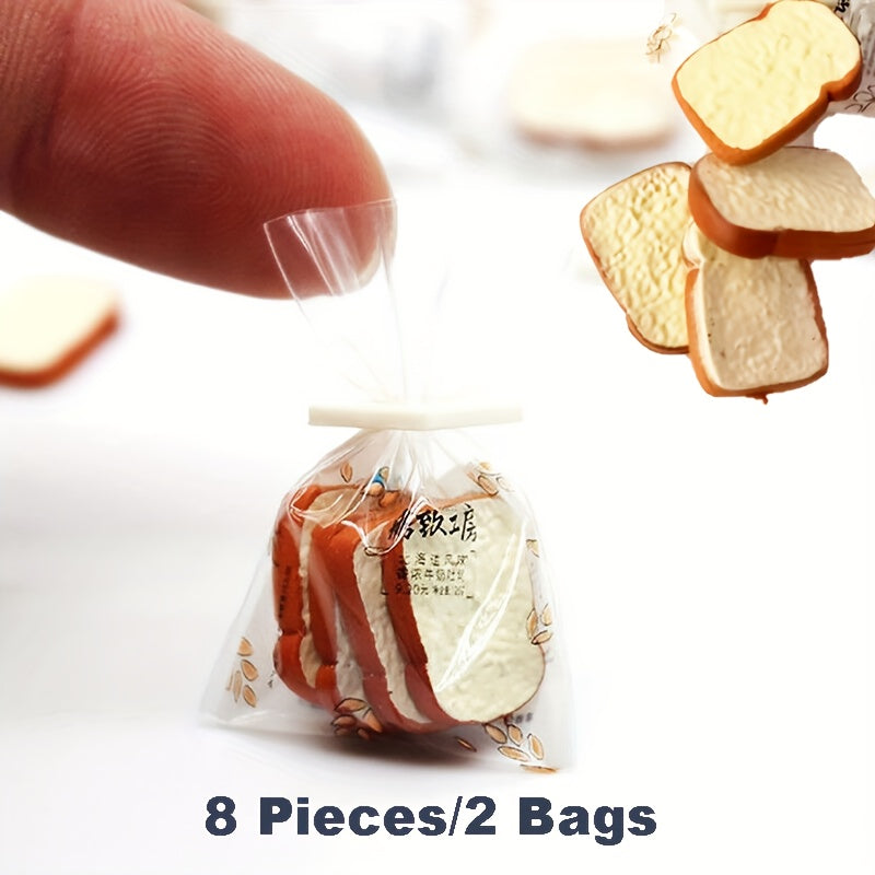 Dollhouse Toast Set 1:12 Scale Bread Model Pretend Play Kitchen