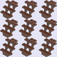 9pcs Building Block Set 4x4x3 House Staircase & Characters Mixed Colors ABS Toys
