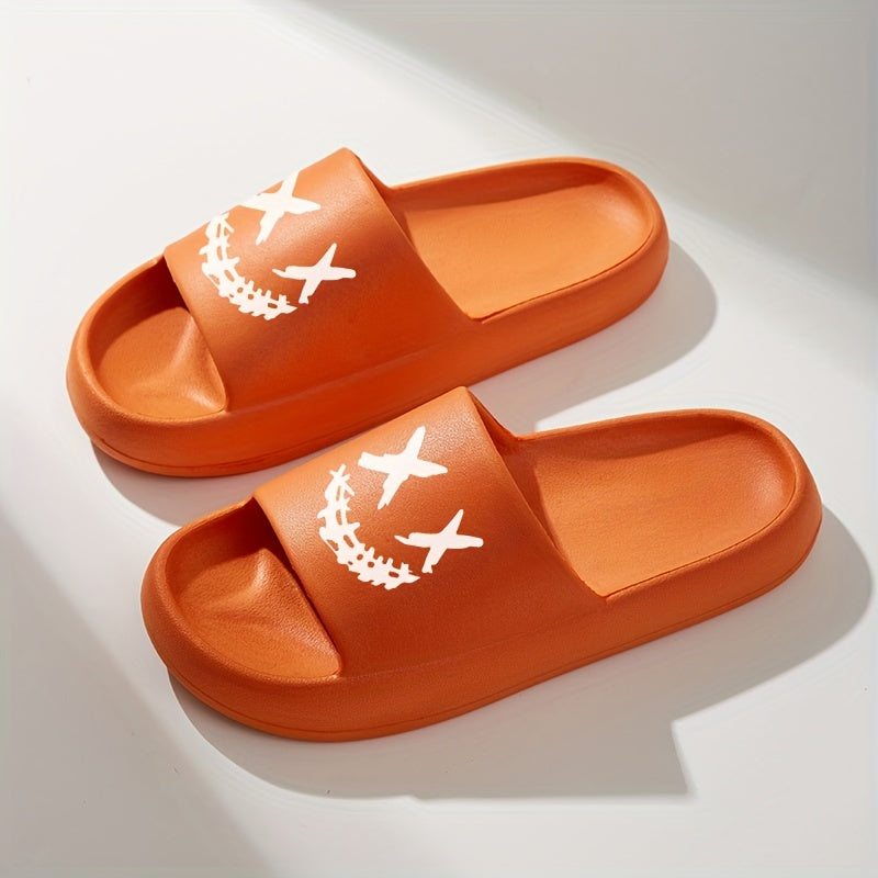 Men's Smiling Face Pillow Slides Casual Non Slip Slippers