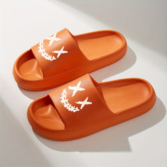 Men's Smiling Face Pillow Slides Casual Non Slip Slippers