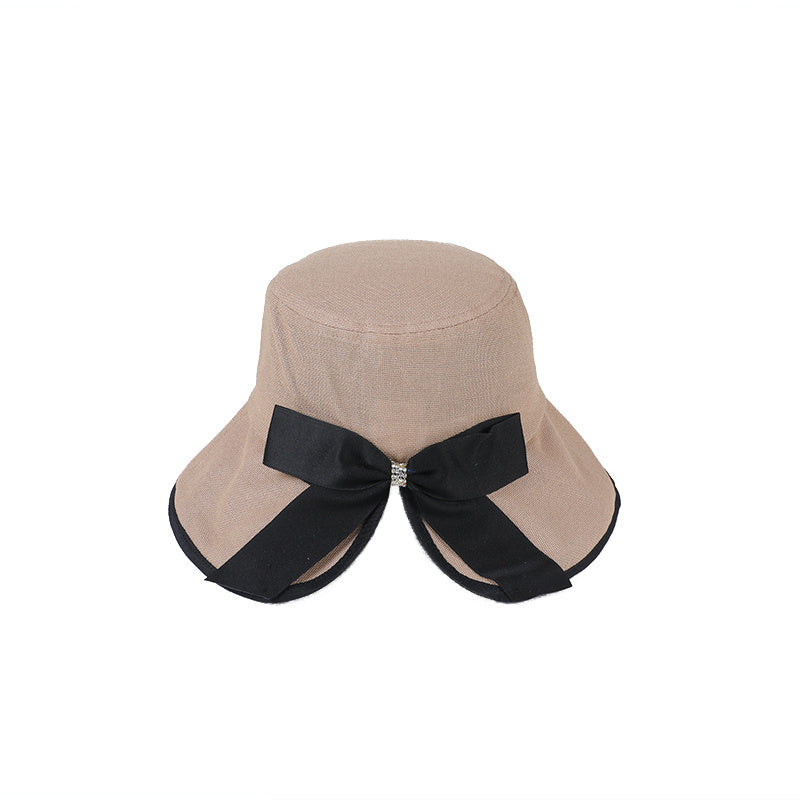 Khaki Bucket Hat Irregular Brim French Style Beach Travel Fisherman Cap