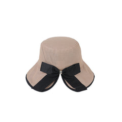 Khaki Bucket Hat Irregular Brim French Style Beach Travel Fisherman Cap