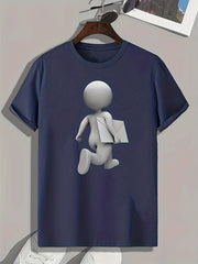Cartoon Pattern Print Men's Comfy Sports T-shirt