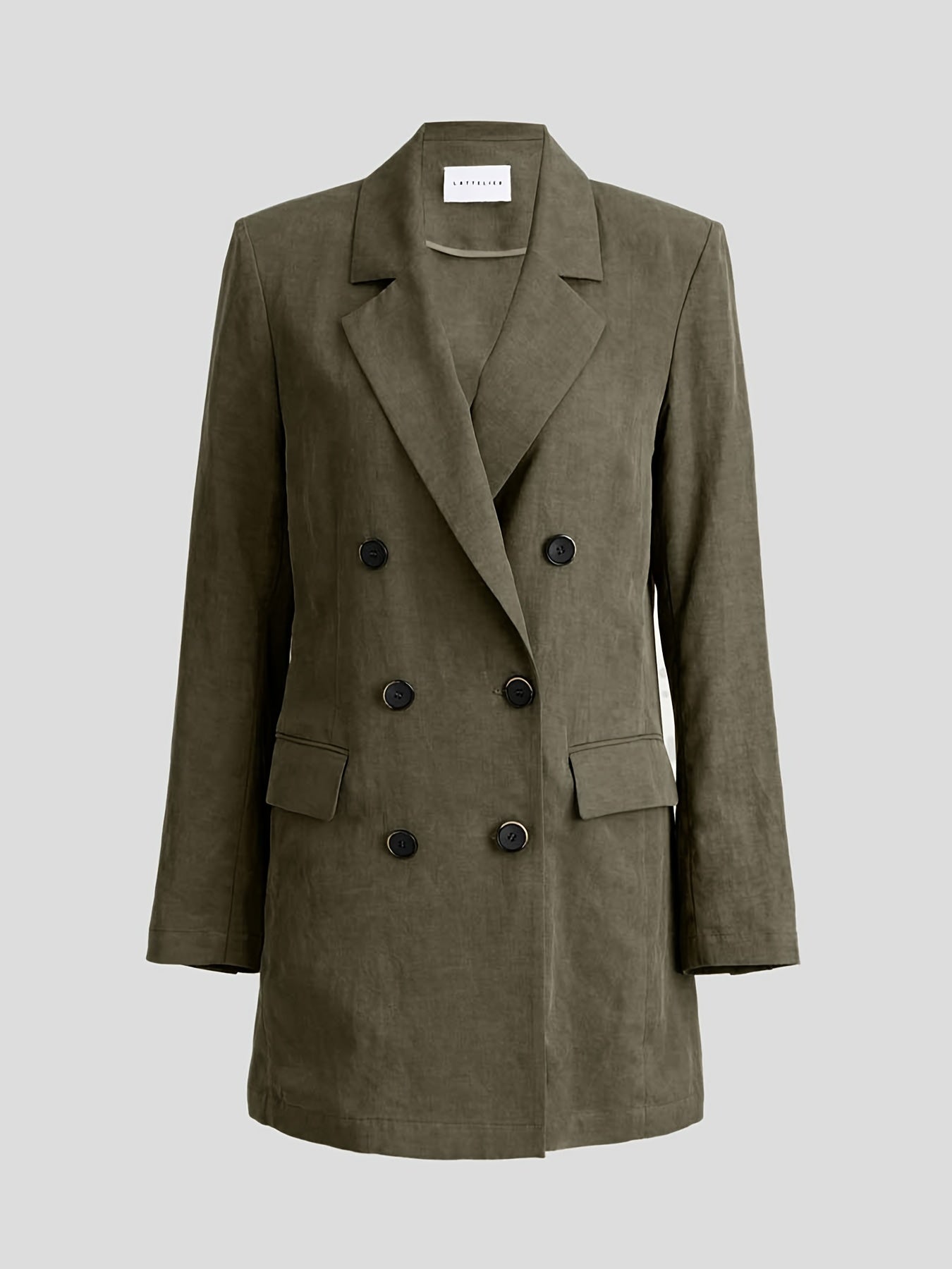 Double Button Blazer Coat Long Sleeve Loose Blazer Outerwear Women's