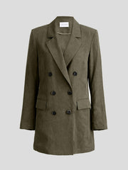 Double Button Blazer Coat Long Sleeve Loose Blazer Outerwear Women's