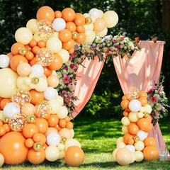 138pcs Orange Yellow Balloon Garland Arch Kit For Fruit Birthday