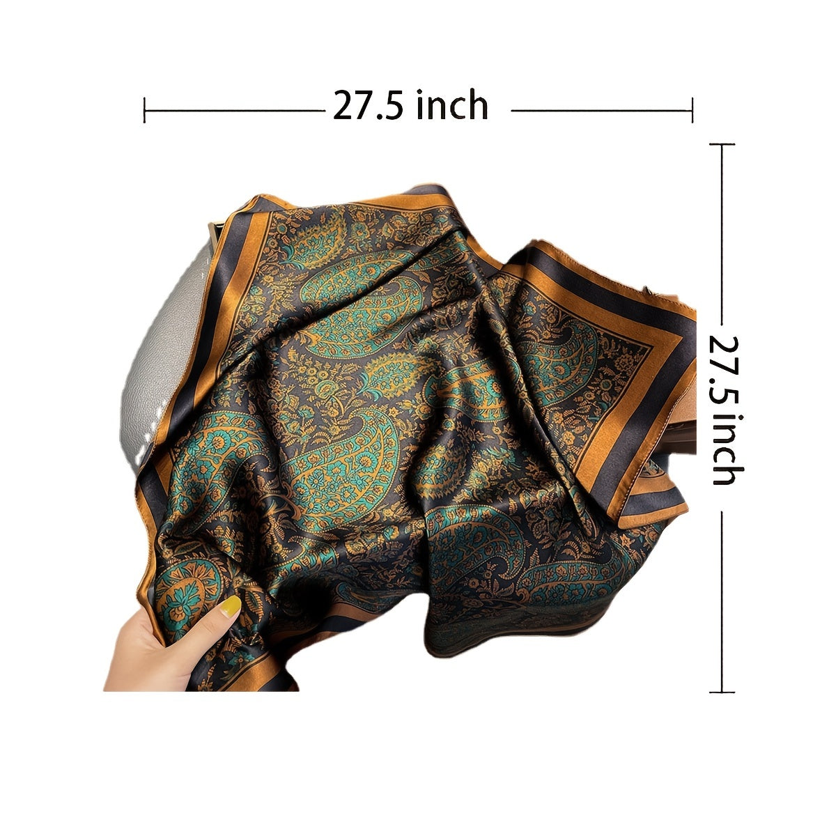 Silk Printed Square Scarf Women's Head Scarf Multifunctional Accessory