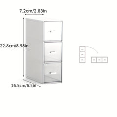 Plastic Storage Box Organizer with 3 Drawers for Coffee Tea Sug