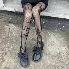 Women's Gothic Snake Pattern Fishnet Tights Stockings