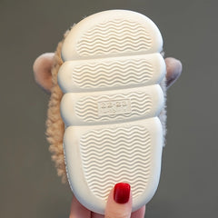 Furry Sheep House Shoes Boys Non Slip Soft Bottom Indoor Shoes