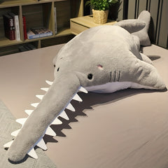 Large Shark Plush Toy Soft Stuffed Animal Realistic Teeth Scales