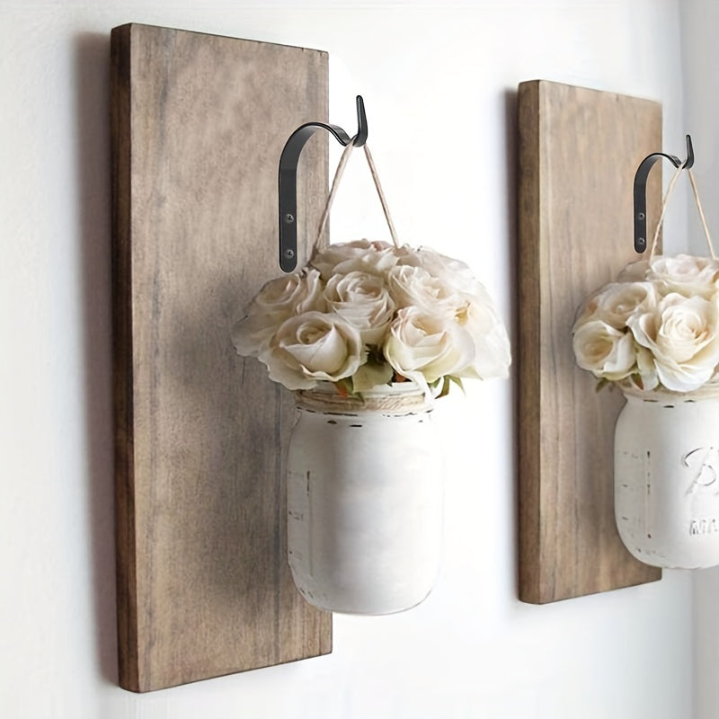 4pcs Wall Mounted Hooks Plant Brackets Hangers Iron Hooks For Hanging