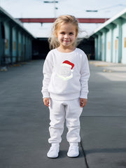 Girls 2pc Alphabet Crew Neck Sweatshirt & Solid Sweatpants Set