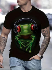 Frog 3D Print Men's Short Sleeve Tee Graphic Tee Men's Summer Clothes