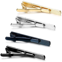 4pcs Men's Solid Tie Clips Set